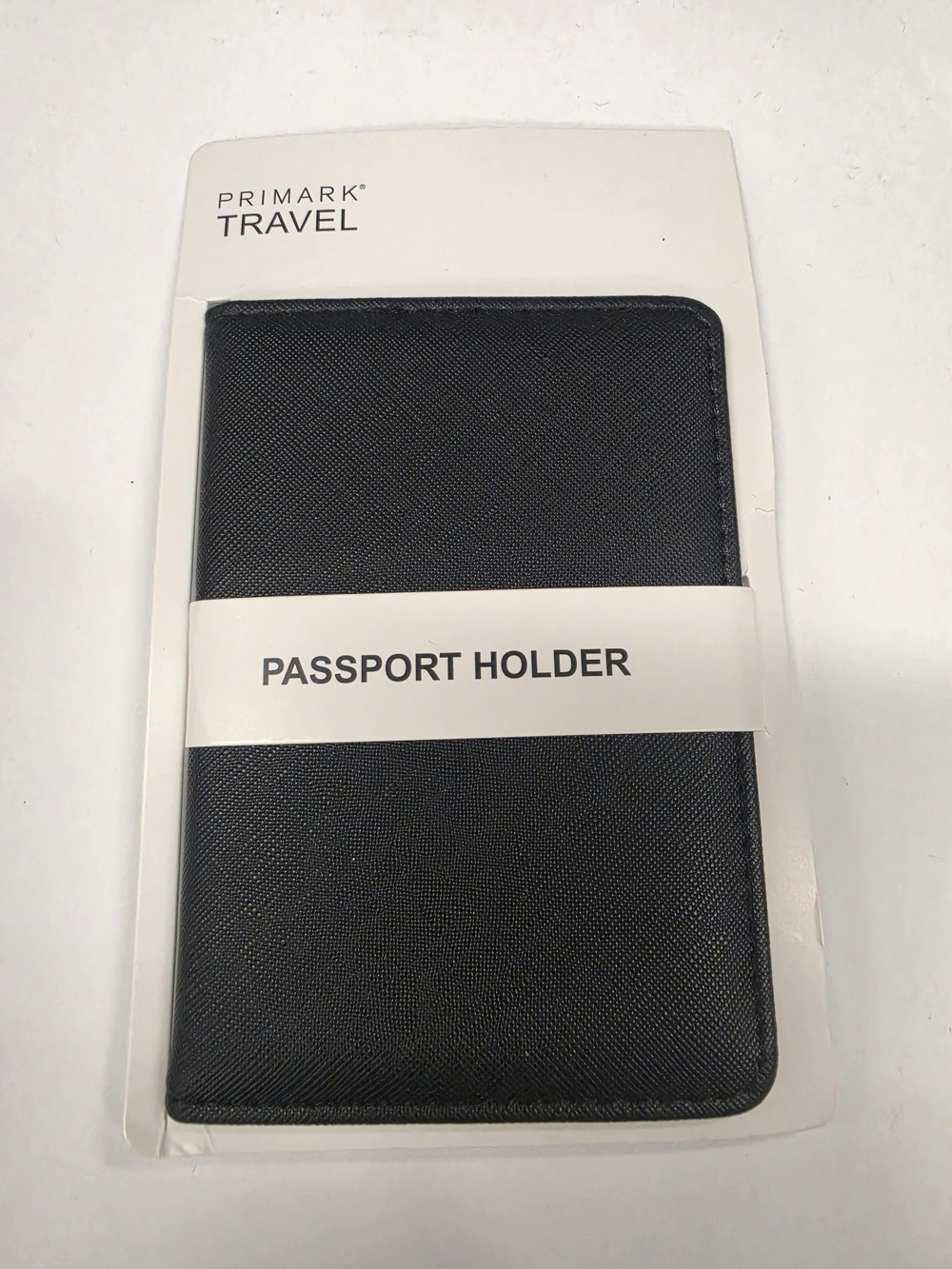 Primark Black Passport Cover  Minimalist Faux Leather Travel Document Protector